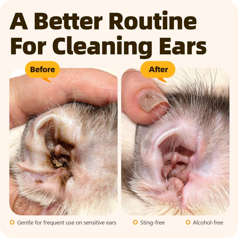 Ear Drops for Ear Infection Treatment, Ear Mites Treatment, Dog Yeast Soothing Cleansing, Ear Wax Removal, Itchy Ear Relief for Dogs and Cats | 20 ml 0.67 FL OZ 1 Bottle