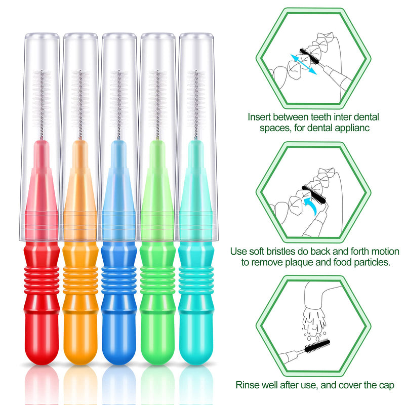 Patelai 350 Pieces Interdental Brush Tooth Floss Tooth Cleaning Tool Toothpick Dental Flossing Head Oral Flosser Refill Dental Flosser Toothpick Cleaners Mixed Color