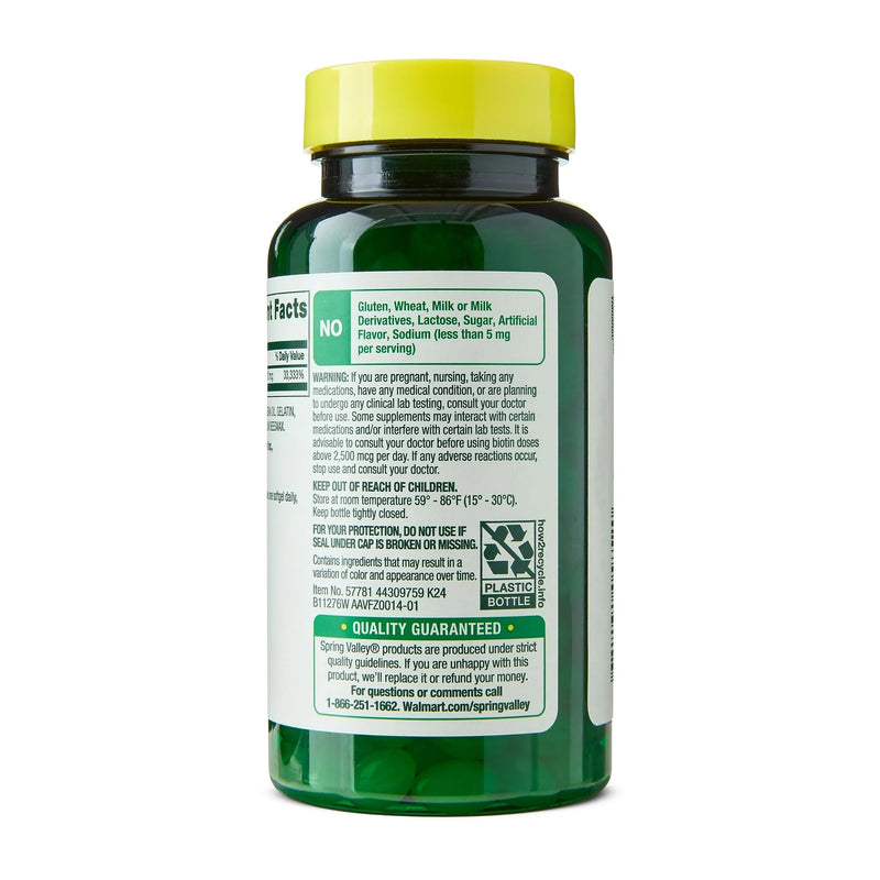 Spring Valley Biotin 10000mcg 120 Count, Dietary Supplement for Hair Skin Nails, Hair Vitamins for Hair Loss for Women Bundle with Luall’s 45 Health Guide (10,000 mcg 120 Count) 10.000 mcg 120 Count