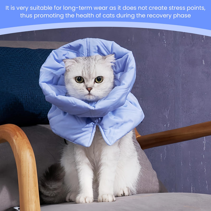 WIYETY Cat recovery collar, neck protection collar for cats, adjustable pet collar, soft cat protective collar, Elizabethan collar, prevent kittens from licking wounds (blue, S) - BeesActive Australia