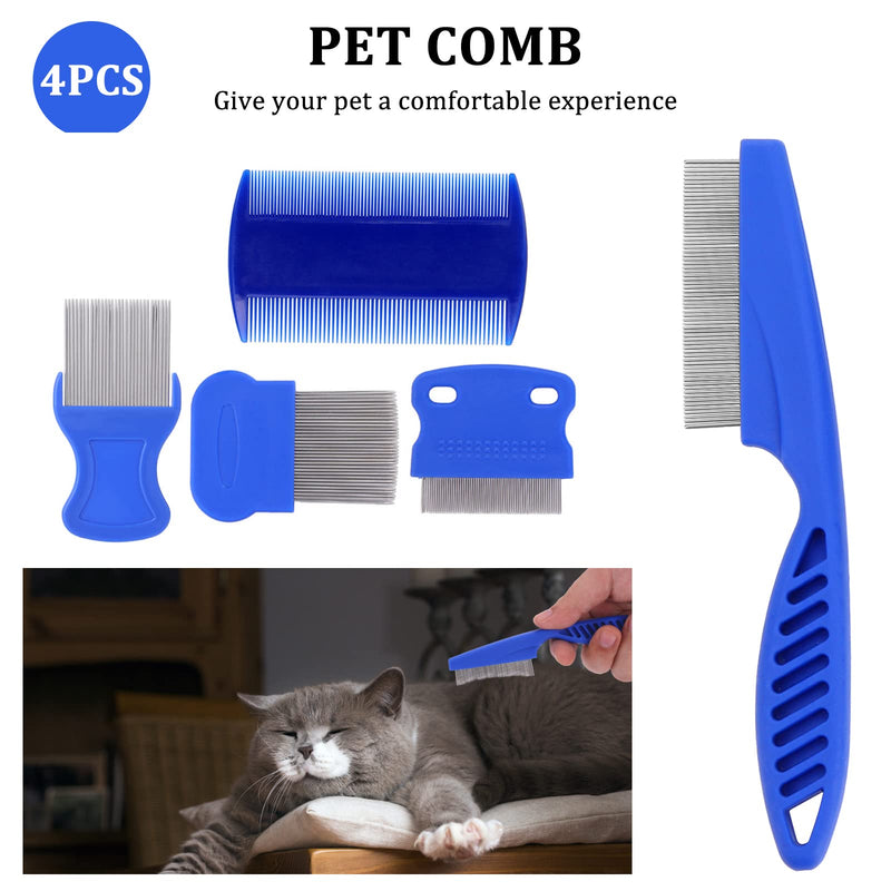 Cobee Dog Flea Lice Comb, Dog Cat Grooming Comb Pet Tear Stain Remover Combs Fine Tooth Care Removal Tool (5 Pieces) 5 Pieces - BeesActive Australia