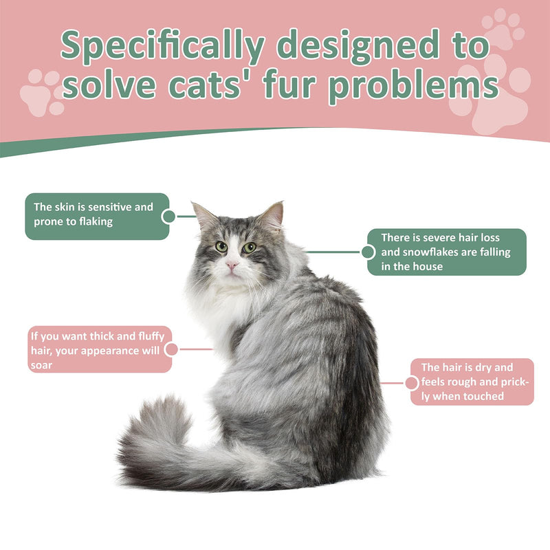 Cat Skin & Coat Chews 100 Count – Omega-3, DHA, Biotin & Vitamin E for Shedding, Dry Skin & Glossy Coat, with Glucosamine & Chondroitin for Joint Support, Salmon Flavor