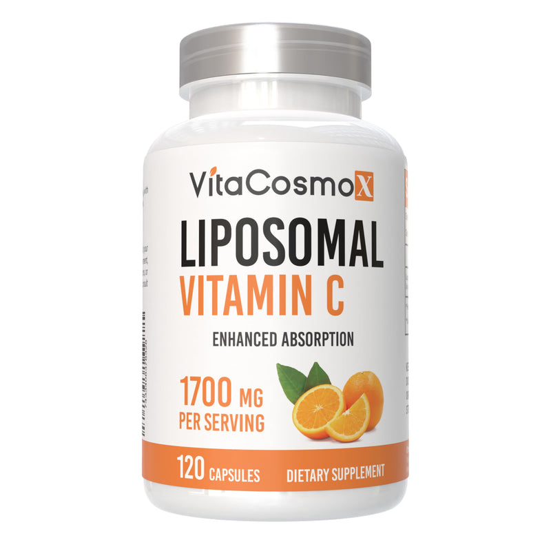Liposomal Vitamin C Supplement, 1700mg, 120 Capsules 100% Vegetarian, Non-GMO & Gluten Free, High Absorption (3) 3