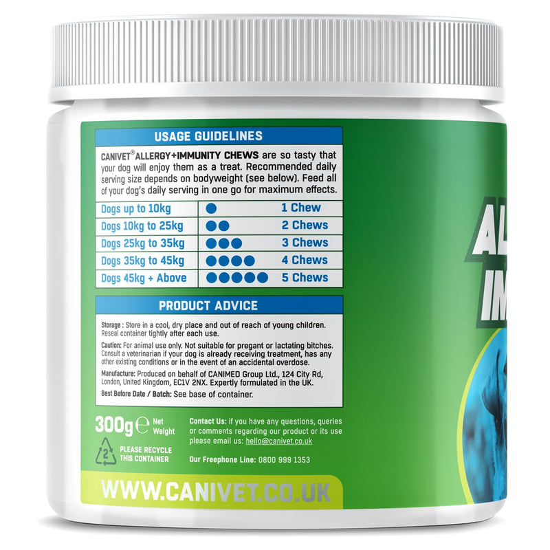 Anti Itch Chews for Dogs | Allergy Relief with Quercetin | 10-in-1 Probiotics, Omega 3, Colostrum & Astragalus | Real Meat Soft Chews, Grain Free | 150 Chews