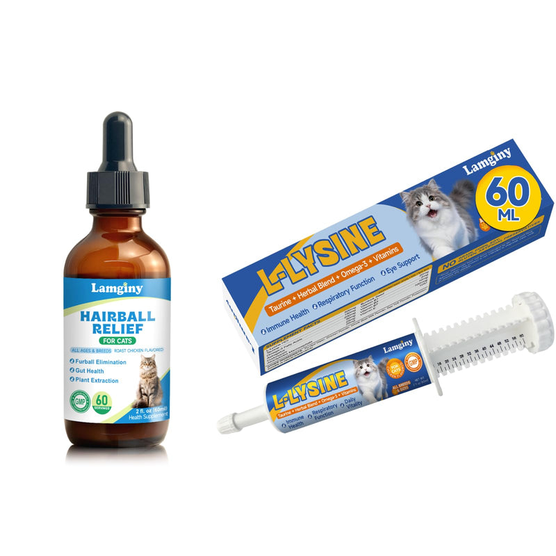 Hairball Relief for Cats & L-Lysine Paste for Cats