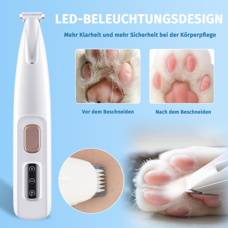 Paw Trim Pro dr paw trimmer, Pawtrim pro-Pain-free paw care in seconds, paw trimmer for dogs, extra quiet, dog paw trimmer with LED light, 1 piece (standard + knife head) - BeesActive Australia
