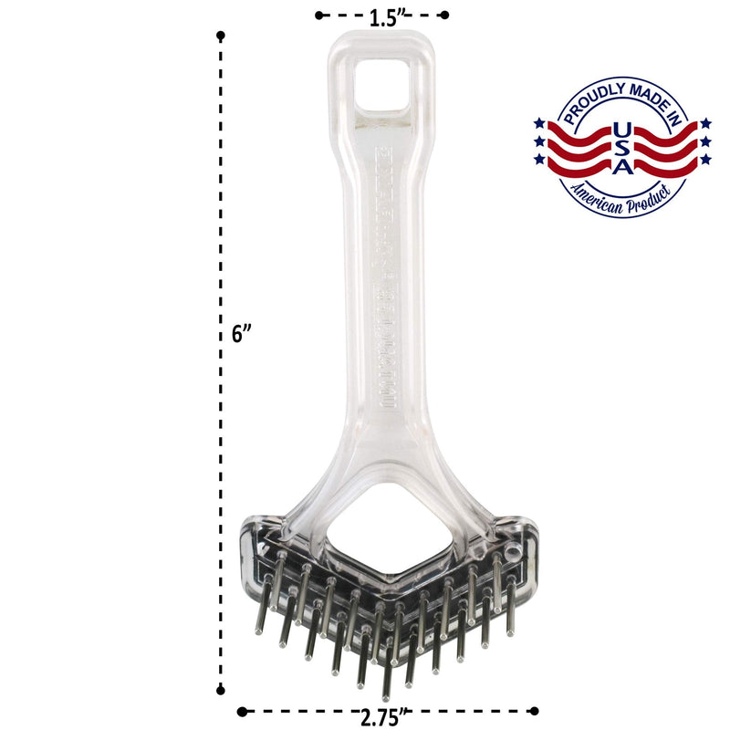 Mini-Rake V-Shaped with Double-Row Rotating Teeth (Crystal with BlackTop) Crystal with BlackTop - BeesActive Australia