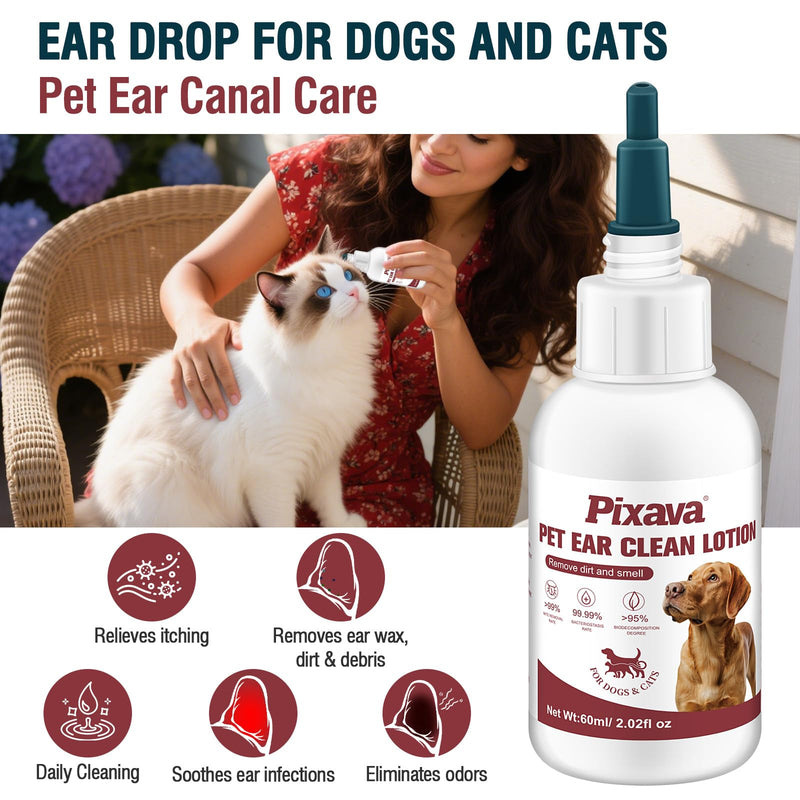 Dog Ear Infection Treatment Drops, Cat Ear Cleaner to Help Remove Debris &Smell for Cats & Dogs,Soothe and Relieve Itchiness 3