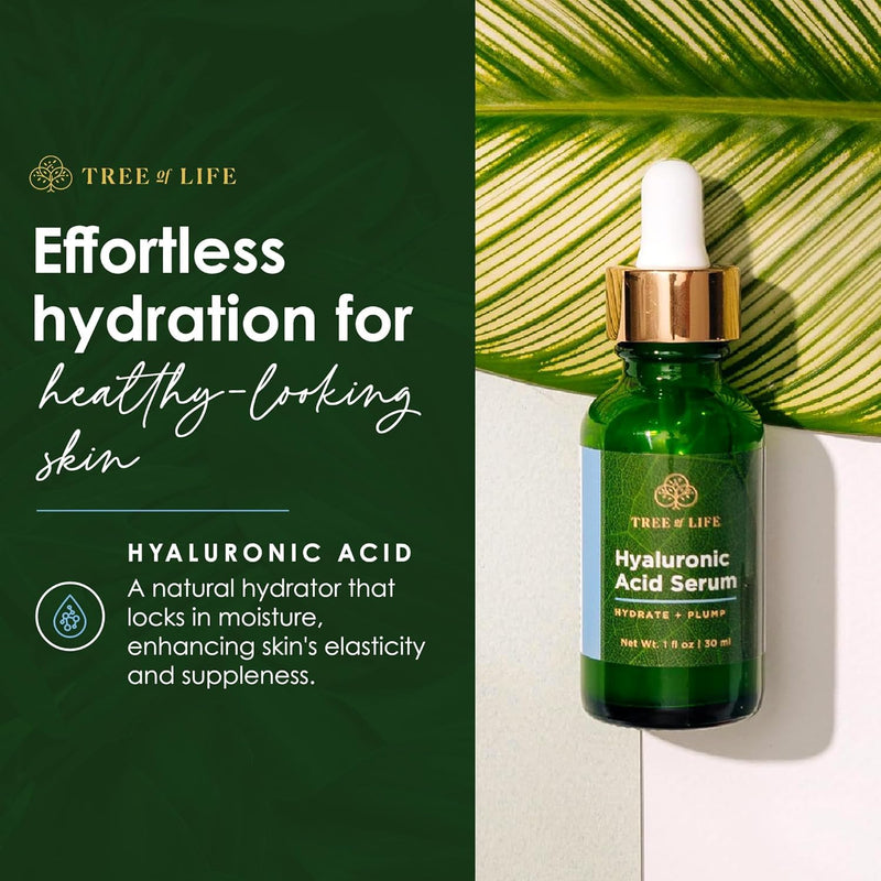 Tree of Life Beauty Facial Skin Care Set, Brightening, Firming, Hydrating, Dry Face, Dermatologist Tested - Vitamin C and Hyaluronic Acid Facial Serum - Skin Care Kit, 2 count of 1 Fl Oz Rejuvenation Duo