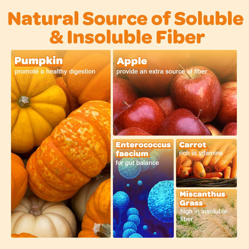 Pumpkin for Dogs - Natural Fiber for Dogs and Cats, with Apple, Dog Probiotics for Digestive Health, Support Firm Stool, Diarrhea, Constipation, Add Water to Make Pumpkin Puree for Dogs, 10.58 oz 60 Scoops - PawsPlanet Australia
