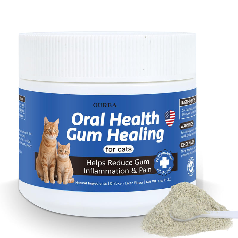 Oral Health for Cats, Cat Gingivitis Treatment, Reduce Gum Inflammation, Redness & Pain, Combats Gum Disease, Natural Plant-Based Active Formula, Cat Oral Care, Gums Health Treatment, 4 oz