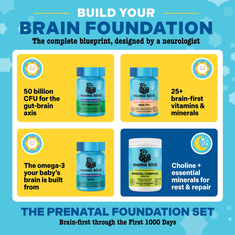 Best Nest Wellness Mama Bird - Postnatal Multi+ (30 Servings) Postnatal Vitamins for Women - Breastfeeding & Postpartum Essentials - Brain Health for Mom & Baby - Methylfolate - Vegan & Gluten Free Postnatal Multi +