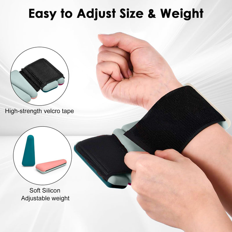 Wrist & Ankle Weights, 2 PCS Adjustable Bands for Women & Men Workouts, Ankle Weights for Exercise Walking, Yoga,Dance,Barre,Gym,Exercise,Pilates,Walking Running Multicolor