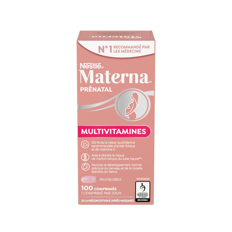 Materna Nestle Prenatal Postpartum Vitamin & Mineral Supplement 100 Tablets | 23 Essential Vitamins and Minerals, 100 Percent RDA Of Folic Acid