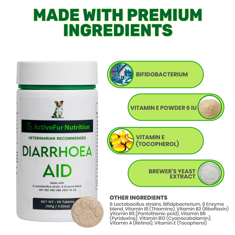Diarrhoea Aid Tablets for Dogs