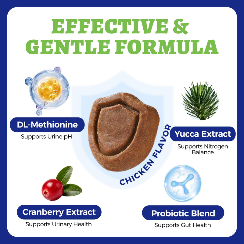 260 Bites Green Grass Bites for Dogs - Grass Savers for Dog Urine, Green Lawn Chews with Crabberry & Probiotic & Digestive Enzymes for Urinary Tract & Bladder - Chicken Flavor