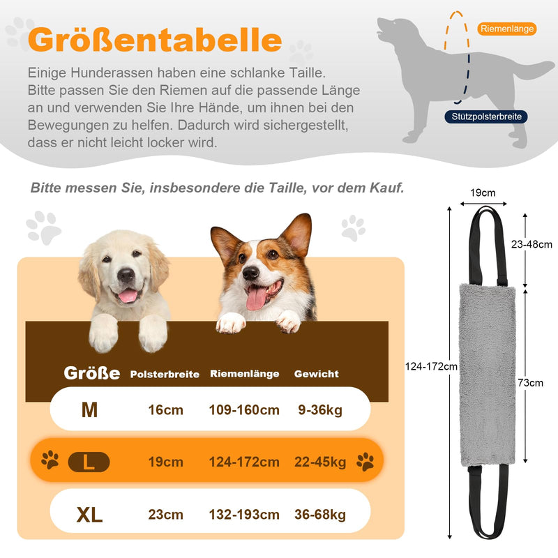 Adjustable Dog Carrier - Portable Rehabilitation Strap for Disabled, Injured or Elderly Dogs - Dog Harness as Walking Aid for Small and Large Dogs