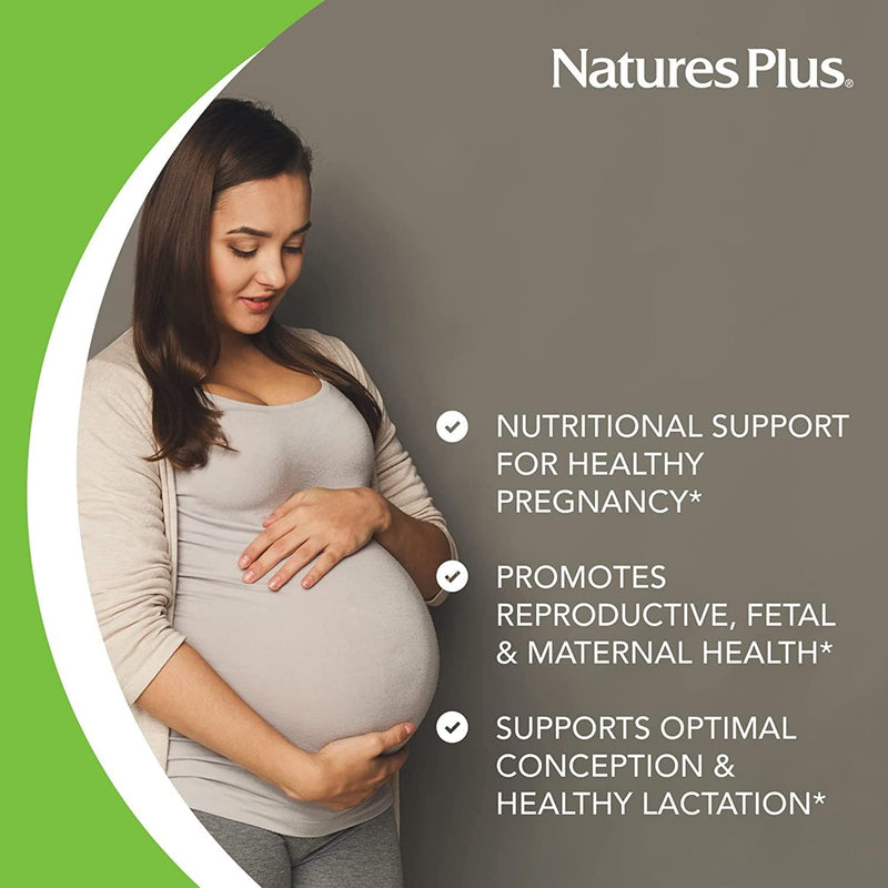 NaturesPlus Source of Life Prenatal - 180 Tablets - Multivitamin & Mineral Supplement with Iron - Nutritional Support for Pregnancy - Gluten Free, Vegetarian - 90 Servings 180 Count (Pack of 1)