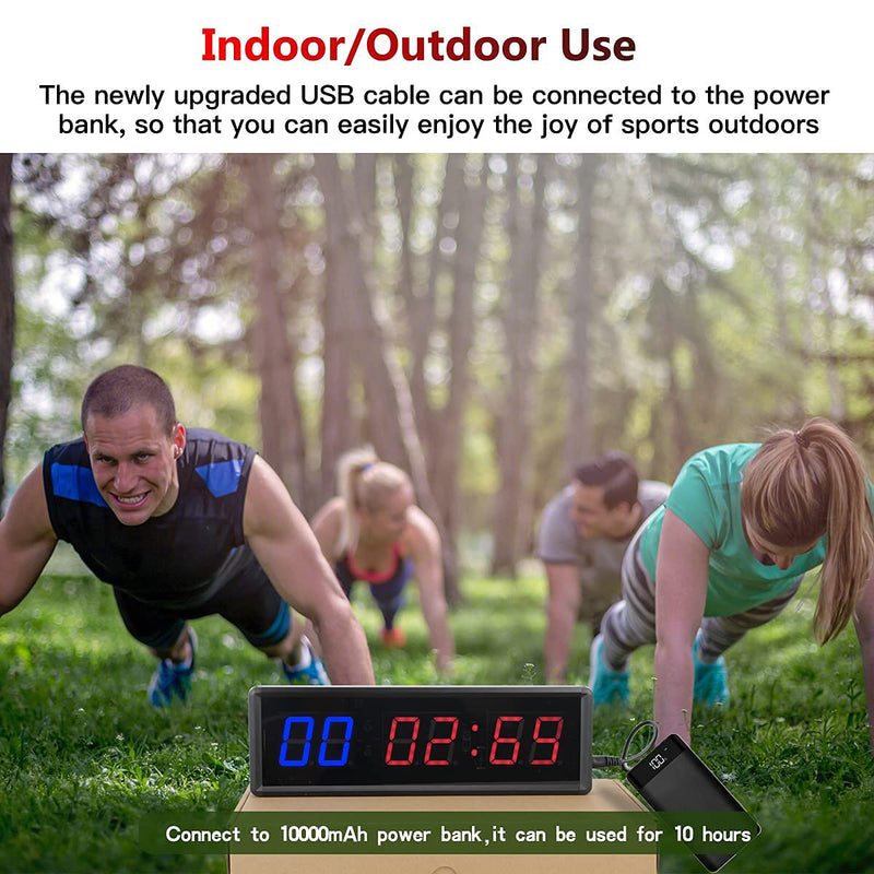 Gym Timer 1.5" LED Interval Timer Workout Timer Clock Stopwatch Timer Count Down/Up with Remote, Home Gym Garage Fitness with Buzzer,Digital Interval Training Timer for Classroom and Outdoor - BeesActive Australia