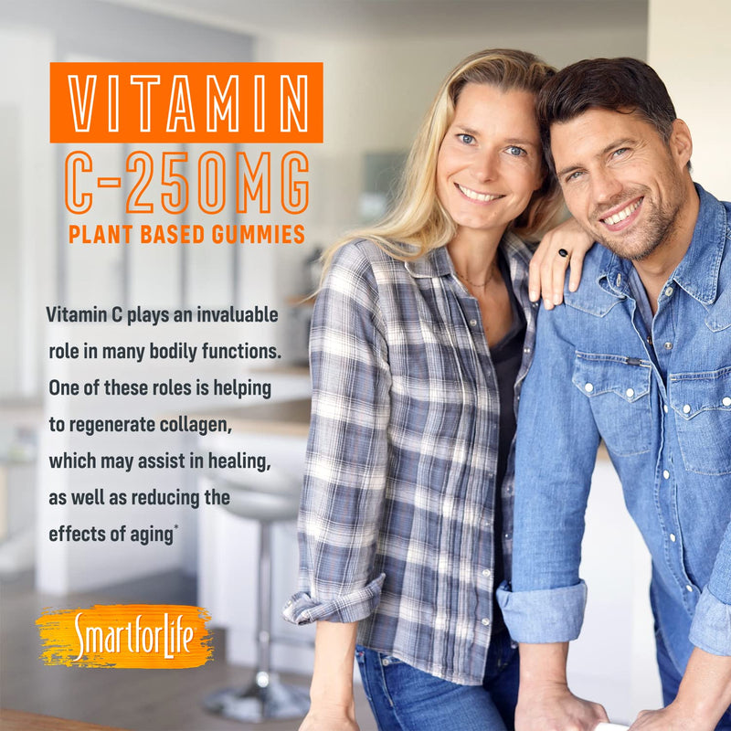 Smart for Life Vitamin C Gummies - Plant-Based Vegan Vitamin C Gummies Natural Orange Flavor - Immune Support Gummies for Adults and Kids - Non-GMO - Dietary Supplement - 30 Count | Plant Based Vegan Gummies - Immune Support for Adults and Kids - Non-G...