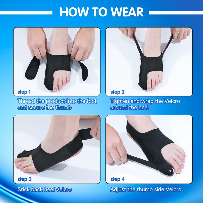 2 Piece Bunion Corrector for Women and Men, Side Adjustable Removable Design, Big Toe Straightener for Bunion Relief, Adjustable Day/Night Support. (M) M - BeesActive Australia