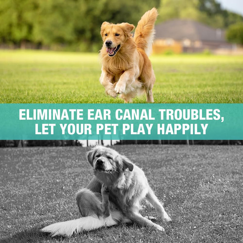 Aomig Cat & Dog Ear Cleaner Solution, Ear Care for Dogs Ear Mite Treatment, Dog Ear Drops for Infection Antibiotics, Cat Ear Drops Soothes Itchy Ears, Ear Cleaner Treatment for All Other Animal 1 Pc