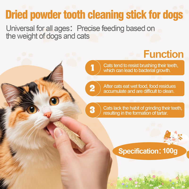 Freeze Dried Chicken Flavor Cat Trests Natural Cat Dental Chew Sticks for Teeth Cleaning, High Protein Grain Free Cat Training Food Healthy Snacks for Kittens & Adult Cats