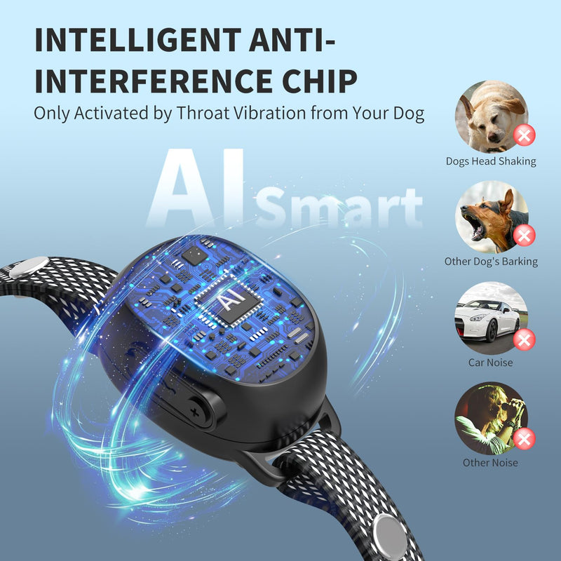 Bark Collar for Small Medium Dogs - Anti Bark Collar with 3 Effective Modes & 7 Sensitivity Levels, IP67 Waterproof & Rechargeable, Humane & Effective Barking Collar, Obsidian Black - BeesActive Australia