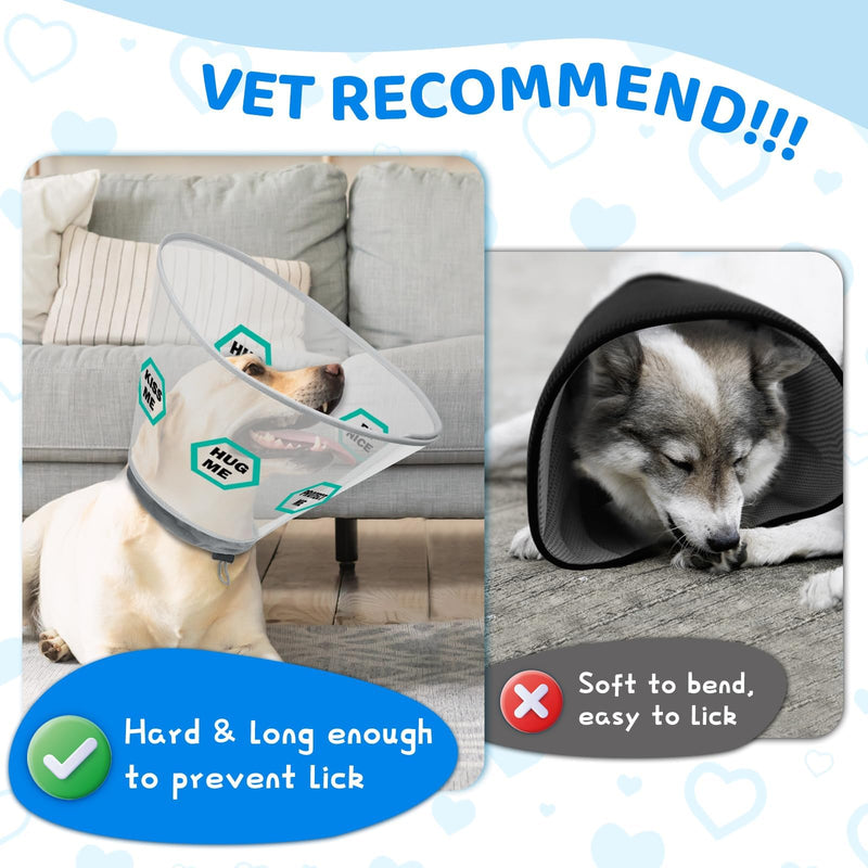 Supet Dog Collar Recovery Collar for Dogs to Prevent Licking, Adjustable Soft Elizabethan Dog Collar for Large, Medium and Small Dogs with Soft Protective Edge XL Letter - BeesActive Australia