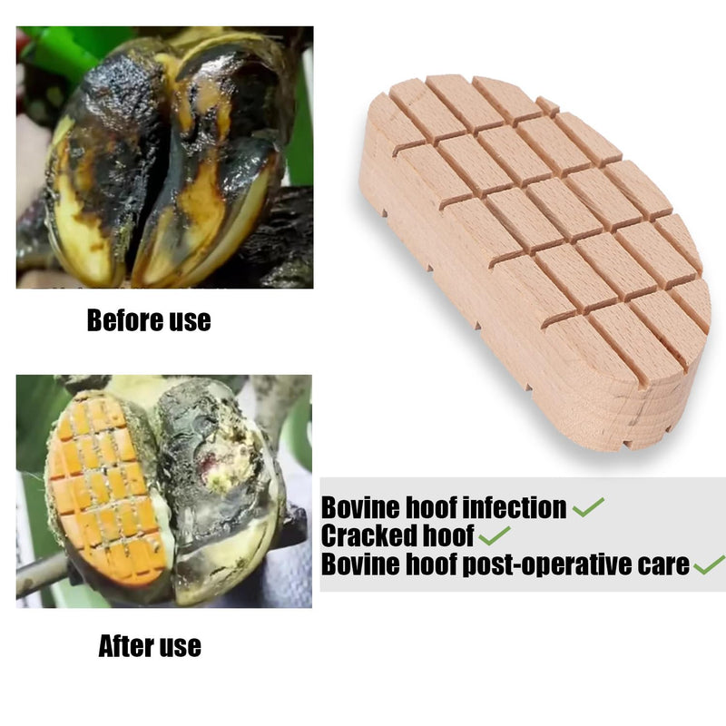 2Pcs Cow Hoof Cattle Horses Hoof Pads Wooden Hoof Mat Easy to Paste Breathable Protection for Lameness Treatment Block Used by Dairy Famers - BeesActive Australia