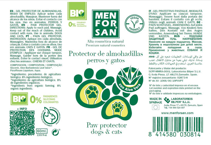 MENFORSAN skin-protecting moisturizer for dogs and cats 60 ml, with 100% natural aloe vera from controlled organic cultivation - BeesActive Australia