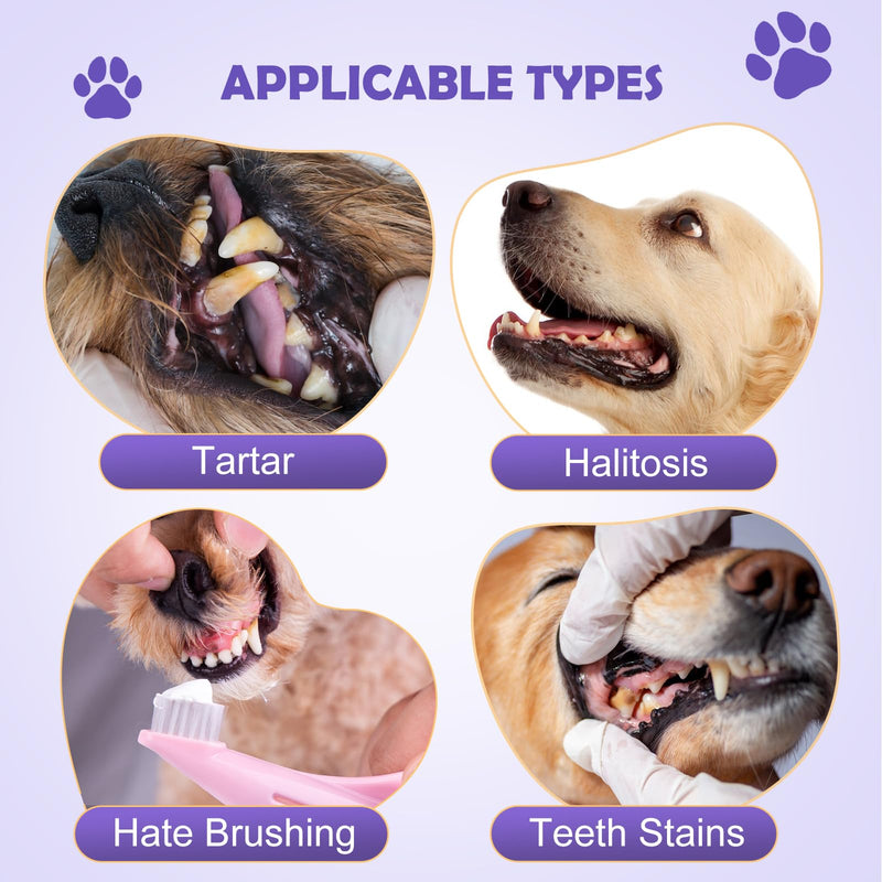 Teeth Cleaning Finger Wipes for Dogs & Cats, Reduces Tartar & Freshens Breath Dental Wipes，Natural Mild Ingredients,Disposable Dog Teeth Cleaning Wipes,50PCS
