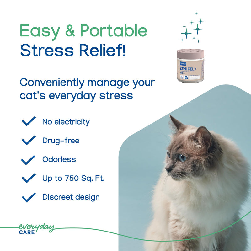 Virbac ZENIFEL™ Gel Diffuser | Managing Stress-Related Behaviors in Kittens & Cats - No Electricity Needed - Lasts Up to 2 Months