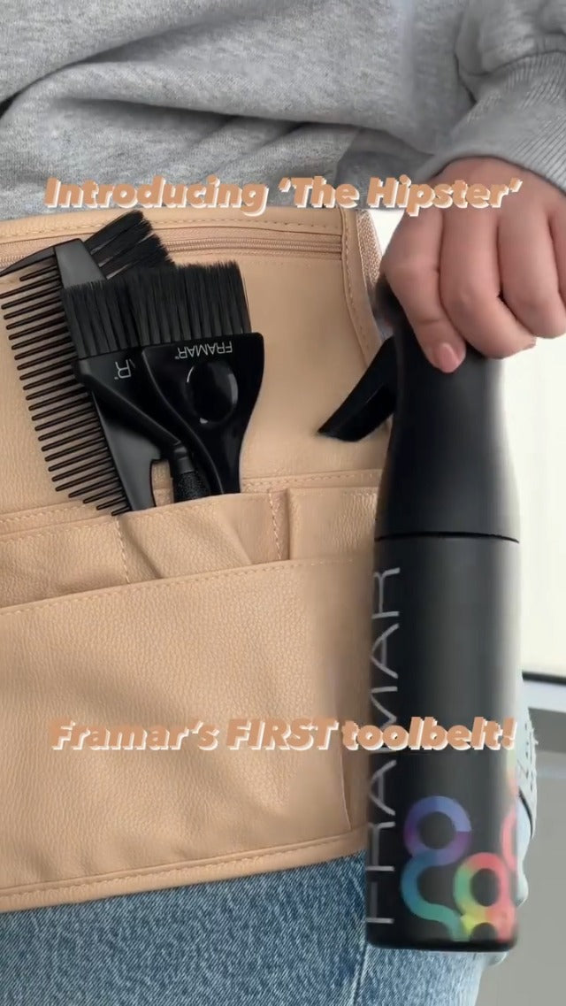 FRAMAR Hipster Salon Hairstylist Waist Belt with Shears Pouch Black