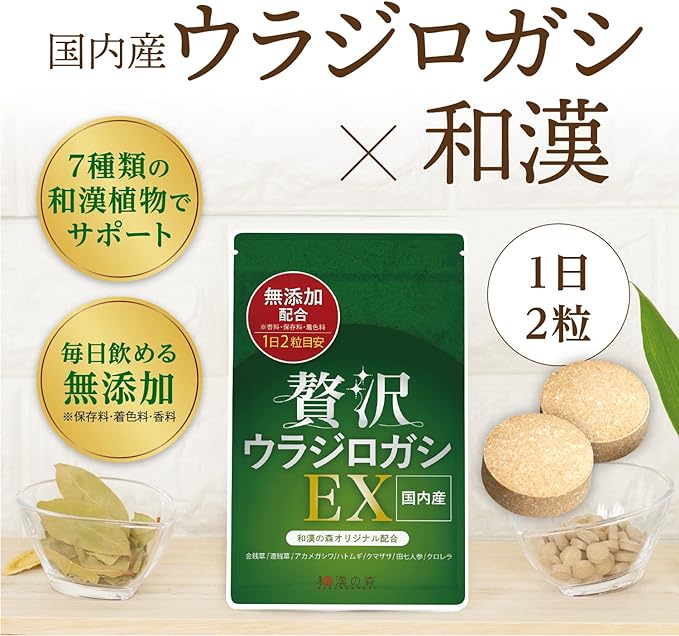 Luxury Ujilogashi EX 200mg Wakan no Mori, domestically produced, additive-free, 60 tablets, chlorella, ginseng, supervised by an international Chinese doctor - BeesActive Australia