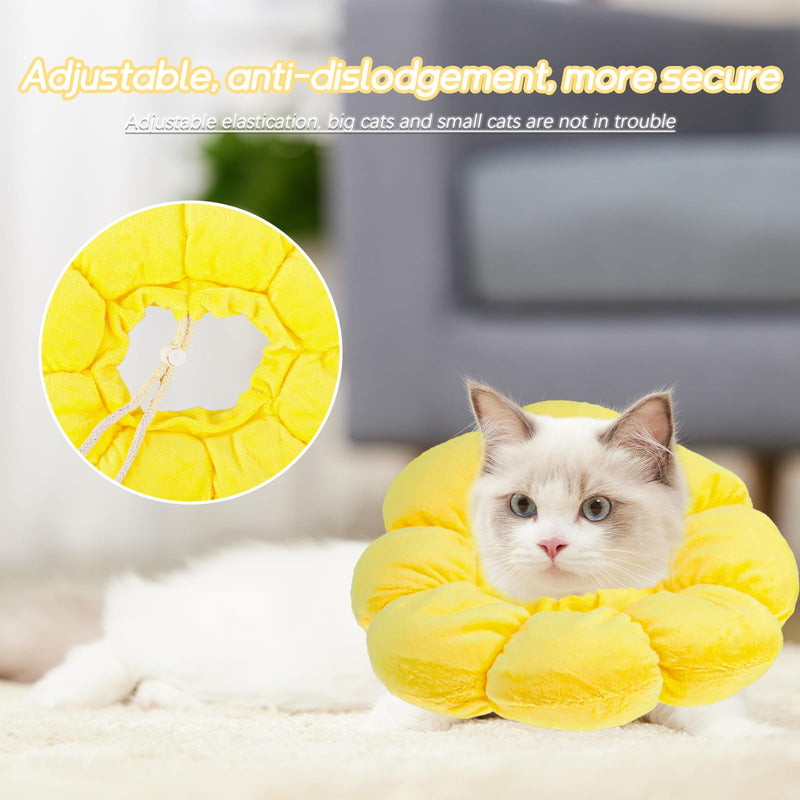 Neck brace cat, adjustable neck brace cat, leak protection cat sunflower cat collar, Elizabethan collar cat for cats after operations and injuries - BeesActive Australia