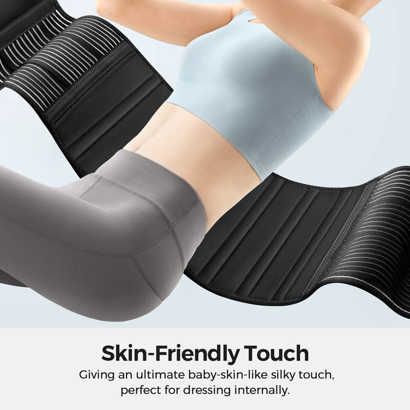 FREETOO Back Braces for Lower Back Pain Relief with 6 Stays, Breathable Back Support Belt for Men/Women for work , Anti-skid lumbar support belt with 16-hole Mesh for sciatica(M) M(29.5"-37.4")