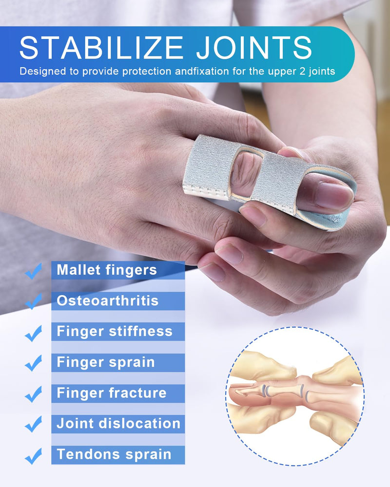 Sopito Finger Splint, 5pcs Color Finger Brace Support Stabilizer for Index, Middle, Ring Fingers Straightening Arthritis Knuckle Immobilization