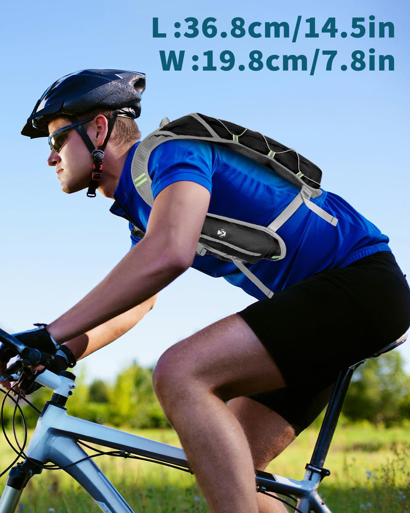 Running Hydration Vest with a 2L Water Bladder, Hydration Pack Lightweight Water Backpack for Running Hiking Cycling Marathon Trail for Men Women Black (5L) - With a 2L Water Bladder 5L