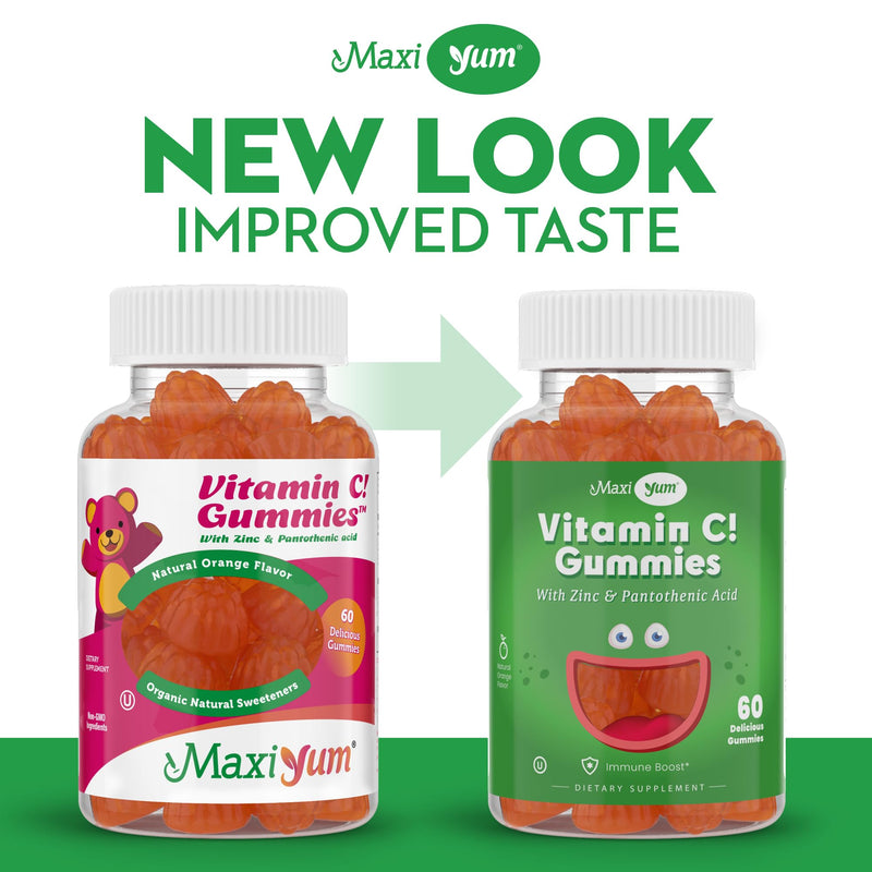 Maxi Health Vitamin C Gummies with Zinc – Vitamin C and Zinc Gummies for Kids & Adults – Immune Support + Respiratory Support – No Artificial Flavors or Preservatives Kosher – 60 Gummies | Kosher | Vitamin C Gummies for Adults & Kids with Zinc | No Art...