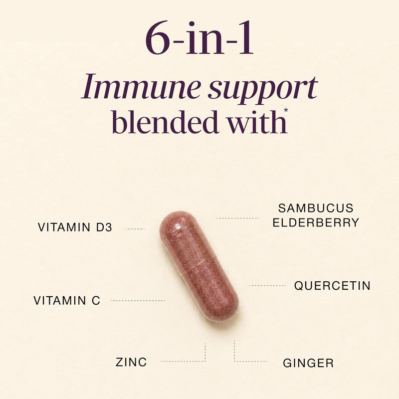 Elderberry Vitamin C and Zinc Capsules with D3 and Quercetin, 240 Count | 6-in-1 Immune Support Supplements For Adults, Sambucus Extract Zink Ginger USA Made in NSF GMP Certified Facility By Sandhu's 120 Count (Pack of 2)