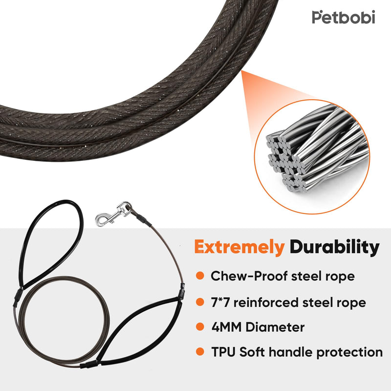 Petbobi Double Handle Dog Leash - 6FT Dog Leash Heavy Duty for Traffic Control with Two Padded for Large Medium Small Dog That Pull, Metal Dog Leash for Lead Walking, Black Dog Leash with Two Handles - BeesActive Australia