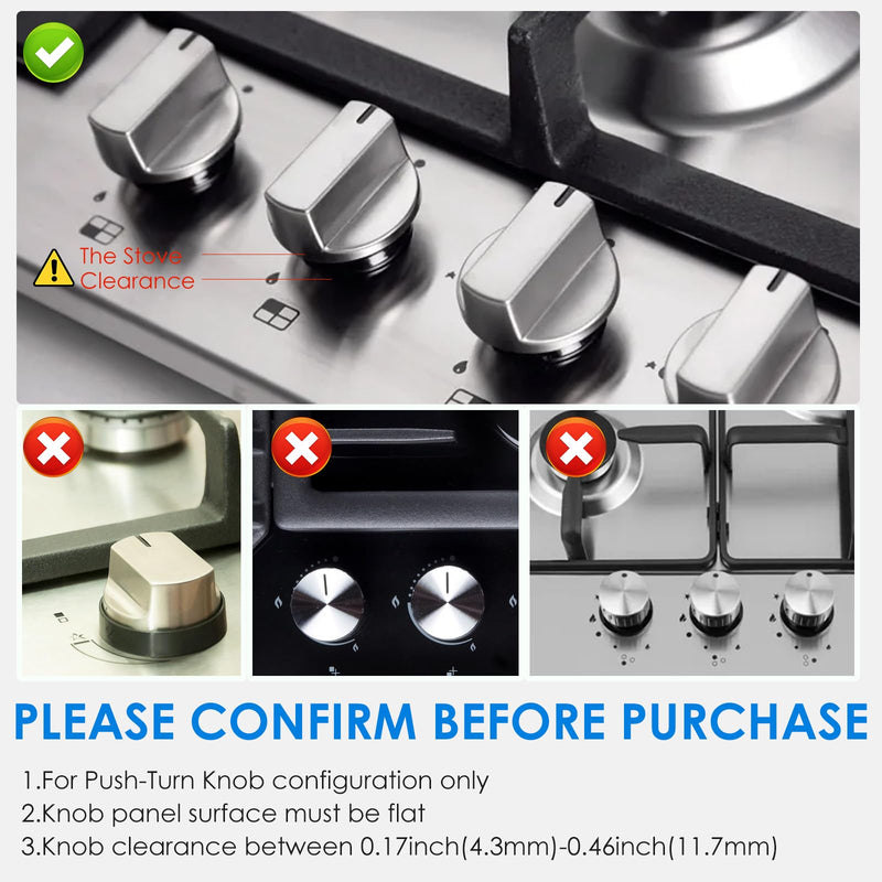 6 Pack Gas Stove Knob Locks, Silicone Oven Knob Safety Covers Baby Proof, Gas Stove Knob Covers for Baby and Pets Safety (Black) Black
