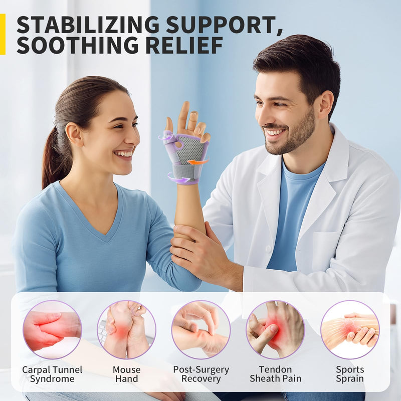 CAMBIVO Thumb Brace with Adjustable Straps, Breathable Wrist Support with Open-Palm for Arthritis, De Quervain's Tenosynovitis, Sprains, Fits Right or Left (Pink, S/M) Small/Medium Pink