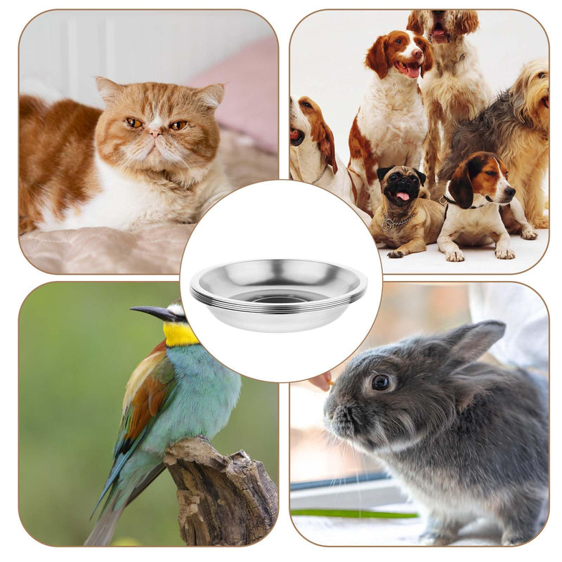 5 PCS Stainless Steel Cat Bowls Cat Food Bowl 5.9 Inch Puppy Bowls Small Shallow Whisker Fatigue Cat Bowl Cat Dishes for Food and Water Feeding Pet Bowls Wide Saucer Style Dish for Kitten Small Dog - BeesActive Australia