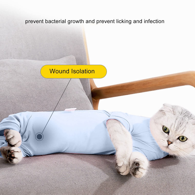 OPPWONG Cat Recovery Suit, Breathable Post-Surgery Recovery Shirt, Cat Onsie, Cat Onesie for Cats Post-Surgery, Female Anti-Lick Wounds for Small, (S) S - BeesActive Australia