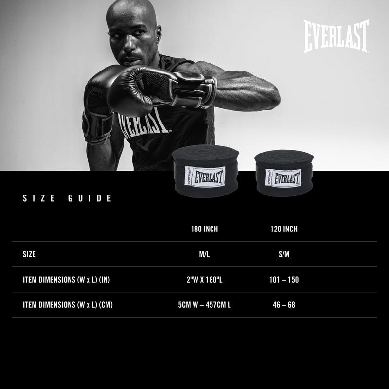 Everlast Core Handwraps 120in – Boxing Hand Wraps for Gloves, Wrist & Knuckle Support Variety Pack - 3 Pack