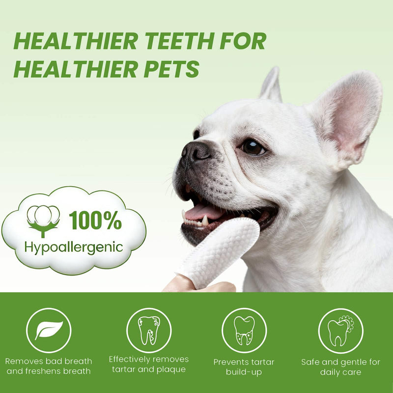 Gentle Pet Eye & Dental Bundle - 100ct Tear Stain Wipes & 60ct Alcohol-Free Finger Teeth Wipes for Sensitive Dogs & Cats - Safe Daily Hygiene Set