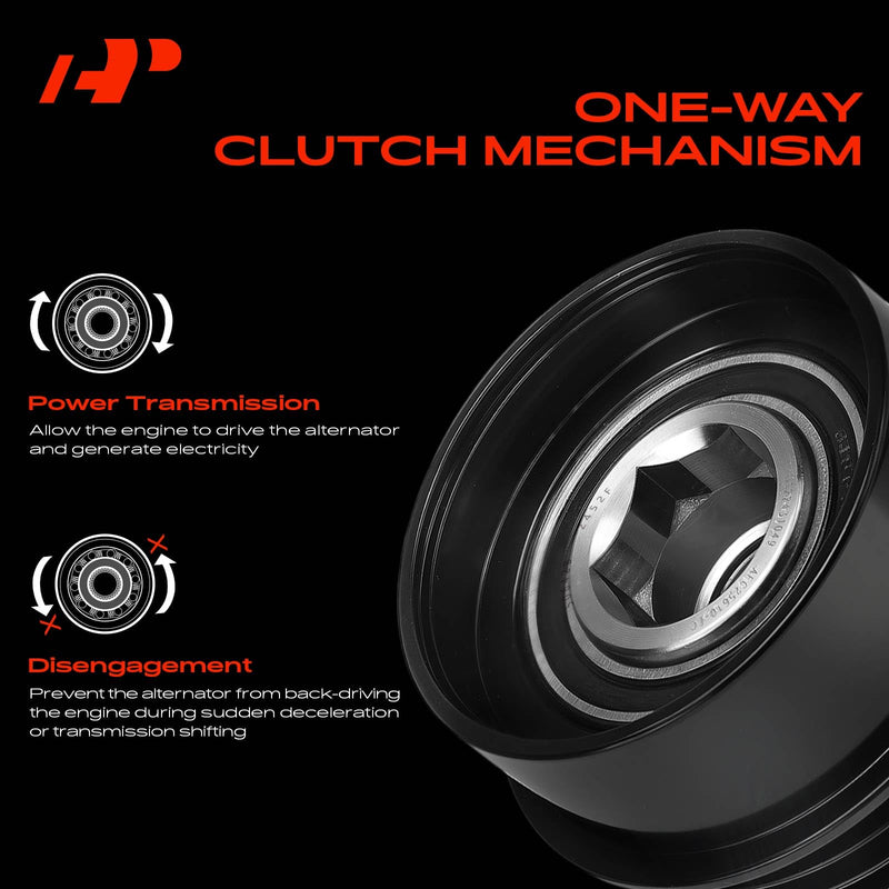 A-Premium Alternator Freewheel Clutch Pulley Compatible with Jeep Compass/Patriot 2007-2017 & Dodge Journey 2009-2015, Avenger 2008-2014, Caliber 2007-2012 & Chrysler 200 2011-2014, Sebring 2007-2010
