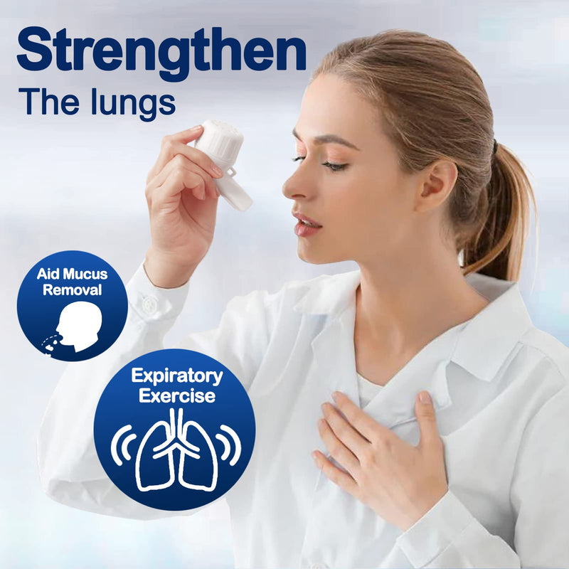 Breathing Exercise Device for Lungs, Acapell Flutter Valve, Natural Mucus Clearance and Lung Expansion Device, Lung Exerciser Device White - BeesActive Australia